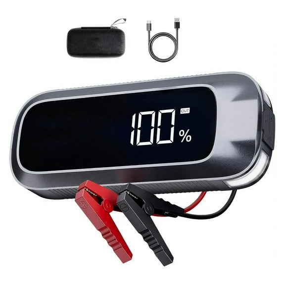 3000A Car Battery Jump Starter,16000mAh Jump Starter Battery Pack Up to 9.0L Gas & 7.0L Diesel, 12V Portable Car Jump Starter with LED Screen/3 Modes Flashlight/Jumper Cable