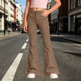 thumbnail image 4 of Tiijoy Girls Stylish Leopard Print Flared Pants Casual Slim Fit Pants, Khaki, Size 5-16, 4 of 5