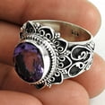thumbnail image 2 of Amethyst Genuine Purple Gemstone Band Ring, Statement Handmade Designing Fine Jewelry, Promise Ring, Adorable Ring, Bohemian Silver Oxidized Ring, February Birthstone Ring (amethyst, Size 7), 2 of 4
