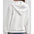 thumbnail image 3 of NJWS Womens Zip Up Hoodie Oversized Sweatshirt Drawstring Waffle Hooded Jackets Casual Daily Outfits With Pockets, 3 of 5