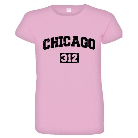 PleaseMeTees™ Womens Chicago 312 Area Code Distressed HQ Tee