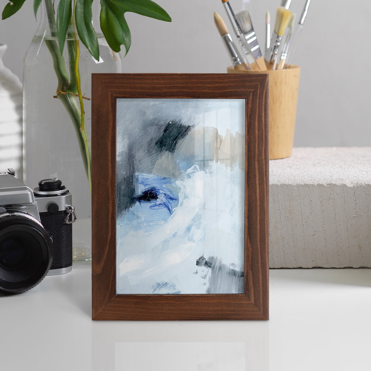 Welle I - Framed Print w/glass - Chestnut