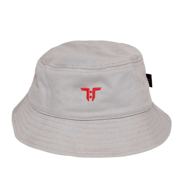 Tokyo Time - Gorro Pescador Logotipo para Adultos Unisex (Gris, Rojo)