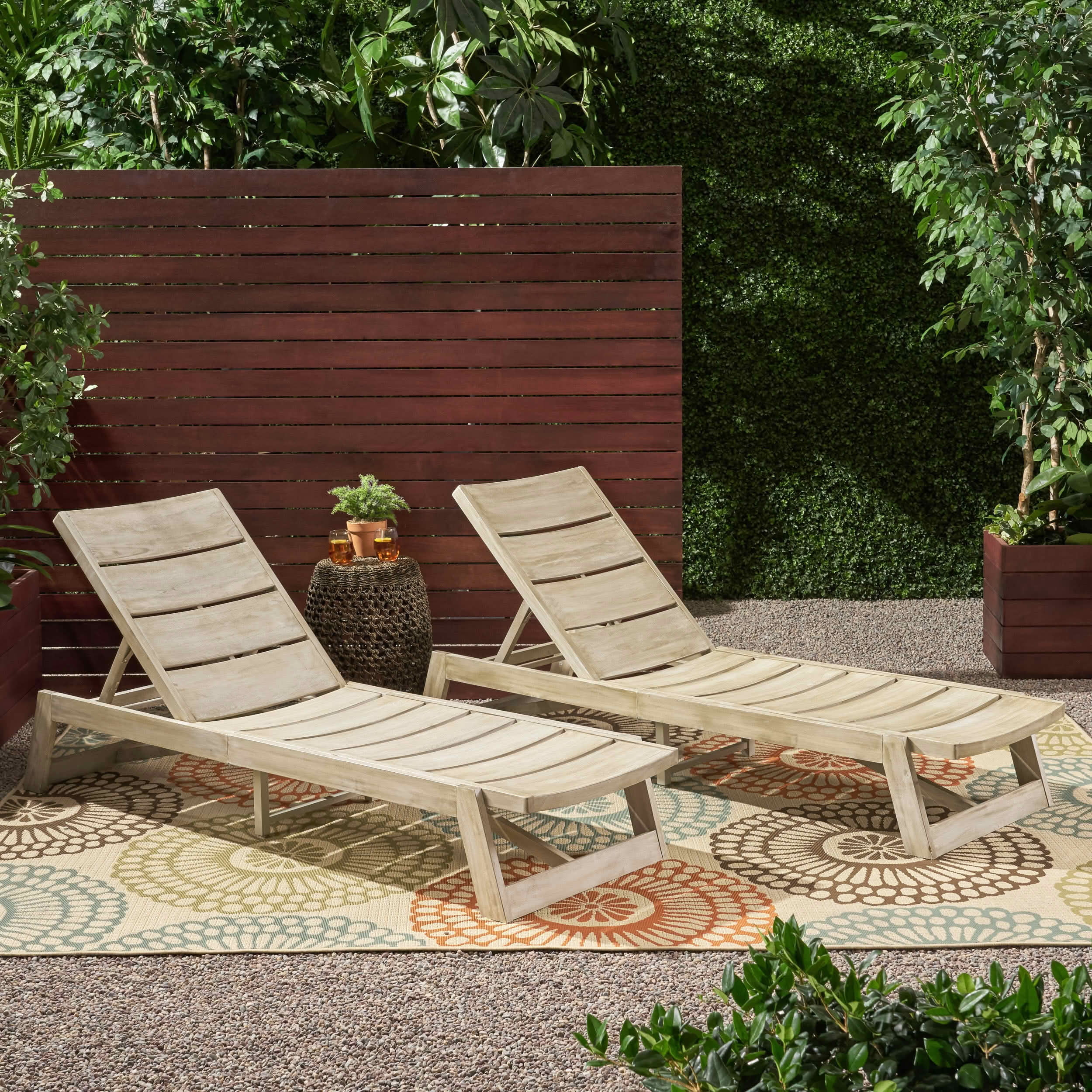 MAYEERTY Patio Lounge Chair Outdoor Chaise Lounge Outdoor Sunbathing Recliner ( SET OF 2 )