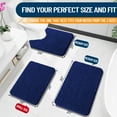 thumbnail image 3 of Buganda Bathroom Rugs 47x17, Quick Dry Machine Washable Chenille Bath Mats with Rubber Backing, Navy Blue, 3 of 9
