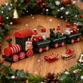 thumbnail image 3 of Mini Wooden Christmas Train with Snowman, Mini Train Ornaments Kids Present Toys for Christmas Party, Mini 4- Section Trains Toy for Kids Xmas Party Decoration Home Dcor, 3 of 9