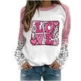 thumbnail image 4 of HTNBO Womens Valentine's Day Crewneck Sweatshirts with No Hood Plus Size Love Heart Printed Pullover Tops with Leopard Patchwork Sleeve, 4 of 4