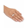 thumbnail image 3 of PalmBeach Jewelry Oval-Cut Cubic Zirconia 3-Stone Bridal Engagement Ring 6.54 TCW in 18k Gold-Plated or Platinum-Plated Sterling Silver., 3 of 5