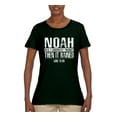 thumbnail image 2 of Wild Bobby Noah Was A Conspiracy Theorist Inspirational/Christian Women Graphic Tee, Forest Green, X-Large, 2 of 5
