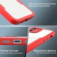 thumbnail image 5 of Compatible with iPhone 12 Case Full Body Clear Design with Built-in Screen Protector Shockproof Anti-Scratch Rugged Phone Case 360 Protective Cover for iPhone 12 6.1 inch, Red, 5 of 16