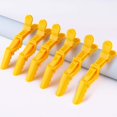 thumbnail image 4 of 12 pinzas para el pelo de piel de cocodrilo para estilizar el cabello, pinzas para el pelo profesionales de plástico duraderas para mujeres, color amarillo, 4 of 5