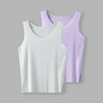 thumbnail image 2 of ZACPNCV Girls Tank Tops Kids Toddler Solid Sleeveless Undershirt Girls Dance Tops Cotton Basic Undershirts Athletic T-Shirts Purple 5-6 Years, 2 of 6
