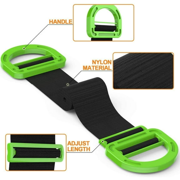 Simyoung Adjustable Lifting Moving Straps Furniture Moving Straps for Furniture, Boxes, Mattress, Construction Materials and Heavy, Supports Up to 600 Lbs