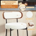 thumbnail image 3 of ALEAVIC Bar Stool Set of 2, Counter Height Upholstered Stools with Metal Legs for Kitchen Dining Room Bar, White, 3 of 6