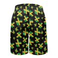 thumbnail image 4 of Binienty Jamaica Flag Heart Print Men's Board Shorts, Lightweight Men's Swim Trunks Polyester Adjustable Waist Men's Beach Shorts S - 4XL, 4 of 4