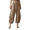 thumbnail image 1 of MeetoTime Baggy Pants for Women Ruched Cinch Bottom Wide Leg Pants Drawstring High Waist Trendy Trouser with Pockets, 1 of 7