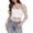 White #30, variant on Sheer Tops For Women Lace Slim Fit Tops Boat Neck Long Sleeve Floral Mesh Shirts Beige M
