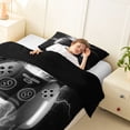 thumbnail image 4 of meiyoeat Neon Lightning Gamer Twin Comforter Sets for Teens Boys, Electric Black White Gaming Bedding Set, Black Reversible 2-Piece, 1 Comforter and 1 Pillowcase, 4 of 6