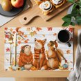 thumbnail image 2 of Fall Placemats Set of 2, Thanksgiving Autumn Farmhouse Wood Grain Washable Wipeable Table Mats for Dining Tables, Indoor Outdoor Kitchen Place Mats for Holiday Party Table Decor, 2 of 9