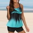 thumbnail image 2 of BOBOGOJP Summer Blouson Tankini Swimsuits for Women 2026 Tummy Control Two Piece Bathing Suits with Sporty Pockets Swim Shorts Blue for Size XXL, 2 of 7