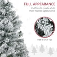thumbnail image 3 of 7.5ft Pre-lit Artificial Christmas Tree with Incandescent Warm White Lights, Snow Flocked Full Pre-Lit Xmas Tree with 1188 Branch Tips, 500 Incandescent Lights & Foldable Stand, Green, 3 of 7