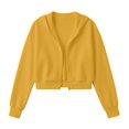 thumbnail image 6 of Womens Zip Up Hoodies Cropped Jackets Fall Clothes 2026 Casual Lightweight Long Sleeve Cropped Sweatshirt(Yellow,XXL), 6 of 6