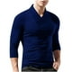 thumbnail image 2 of Hombres Sólido Casual Pullover Manga larga Cuello en V Cerca del cuerpo Sin capucha Camisa Blusa Pompotops oipoqjl17060, 2 of 3