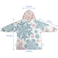 thumbnail image 7 of Blue and Pink Christmas Snowflake Pattern Blanket Hoodies for Kids 6-13YR Oversize Wearable Blanket Hoodies for Boys Girls Teens, 7 of 7