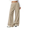 thumbnail image 4 of GiLiling Teen Girls Barrel Sweatpants High Waisted Fleece Baggy School Sweat Pants Barrel Leg Pants High Waisted Baggy Fit Pants (Beige, 7-8 Years), 4 of 7