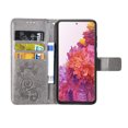 thumbnail image 4 of Galaxy S20 FE 5G Case, S20 FE Case, Allytech Premium PU Leather Floral Embossed Hand Wrist Wireless Charging Magnetic Clasp Book Style Cards Holder Wallet Case for Samsung Galaxy S20 FE, Gray, 4 of 12