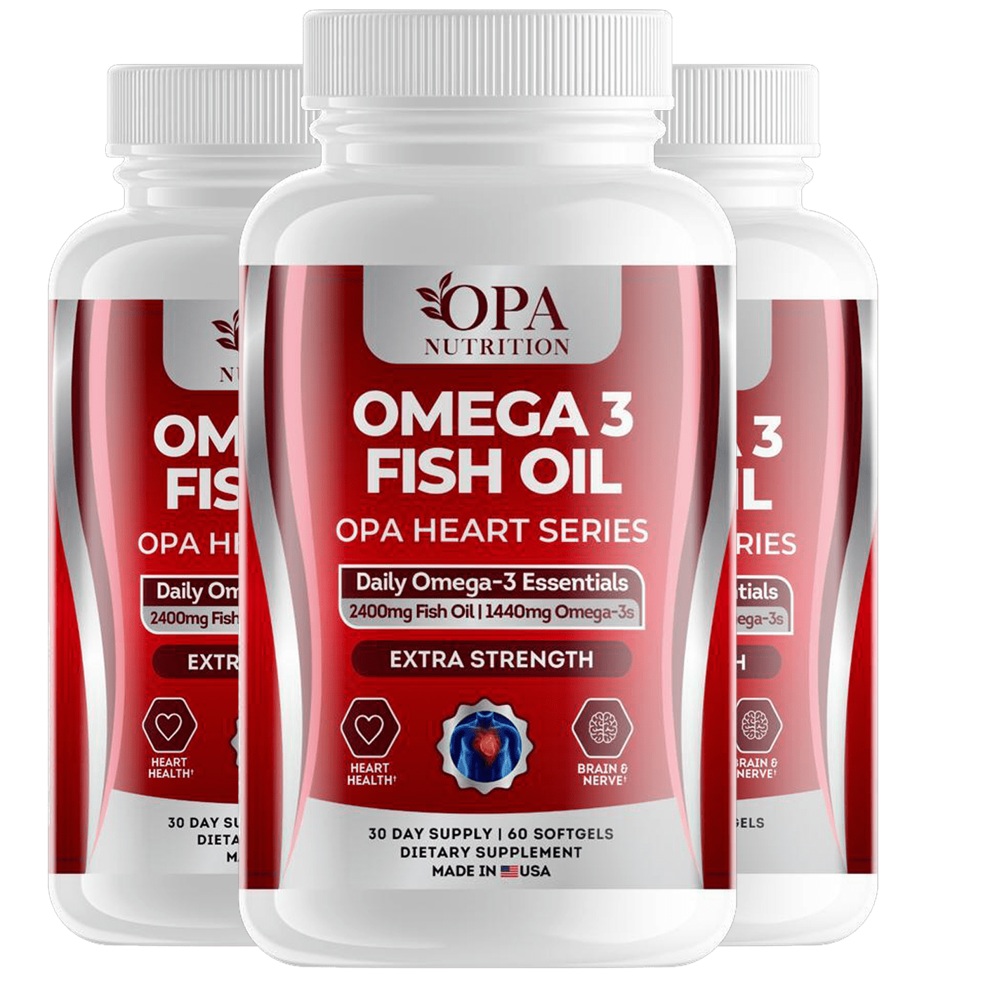 OPA Heart Omega-3 Fish Oil 1200mg with EPA & DHA – 60ct