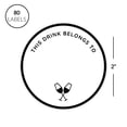 thumbnail image 5 of Koyal Wholesale Round Vinyl Drink Stickers, This Drink Belongs To, Clinking Glasses Design, Blank Drink Labels 80-Pack, 5 of 5