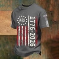 thumbnail image 6 of 250Th Anniversary Usa Patriotic Knit Short Sleeve T Shirt Graphic Independence Day Celebration Mens Tees Grey M, 6 of 7