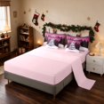 thumbnail image 4 of Manfei Christmas Tree Twin Bedding 7pcs Holiday Bedding Comforter Set, Magenta Black, Pink Reversible, 4 of 6