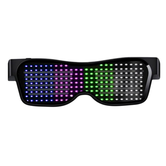 SMihono Lunettes LED Bluetooth, Lunettes Intelligentes Connectées par Application Bluetooth, Personnalisées, Pixel Dynamique LED, Rechargeables USB pour Fête Boîte de Nuit DJ, Fournitures de Fête Décoration Maison en Liquidation