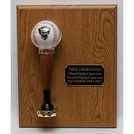 Door Trophy Case Wood Veneer - Baseball Personalized Engraved Game Ball Award Trophy Display Case - Wood Plaque