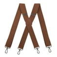 thumbnail image 3 of SGFCWSX Men's X-Back Suspenders, 4-Clip Adjustable Elastic Formal Casual Brown, 3 of 3