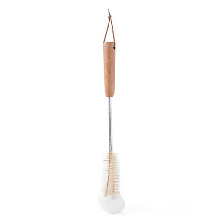 

Cleaning Brush Beech Wood Handle L-Shaped Curved Brush Head Household Dishwashing Cup Brush Teapot Milk Bottle