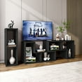 thumbnail image 2 of Costway 3 Pieces TV Console Stand Modern Entertainment Center Storage Bookcase Black, 2 of 10