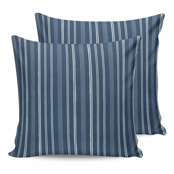 Pillow Covers 20x20 Set of 2, Navy Blue Striped Square Throw Pillow Covers for Couch/Sofa/Living Room, Farmhouse Stripes Modern Vintage Decorative Soft Pillowcases for Couch Throw Pillows