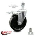 thumbnail image 2 of 5 Inch Phenolic Swivel ½ Inch Threaded Stem Caster with Total Lock Brake SCC, 2 of 2