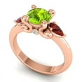 thumbnail image 2 of 2.50 Carat Round Cut Peridot & Garnet Gemstone Charming Engagement Ring for Girls Solid 14K Rose Gold Size 9 by Diamond-Capitals, 2 of 8