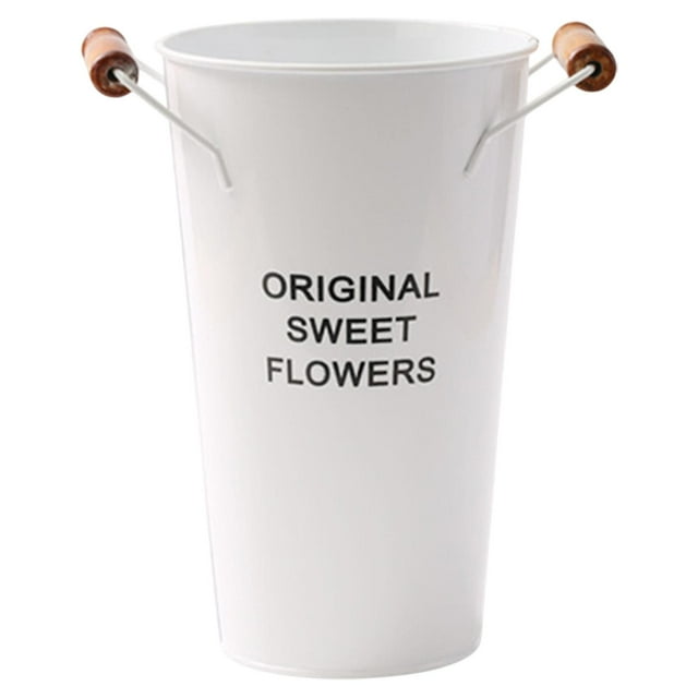 koolsoo Flower Pot Holder Multifunctional Lightweight Home Decor Portable Planter Box Serving Bucket for Wedding Party Decor White