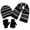 Gray, Black, variant on Minus 5 Degrees Boy's 8-18 Color Block Winter Beanie Scarf and Gloves Set