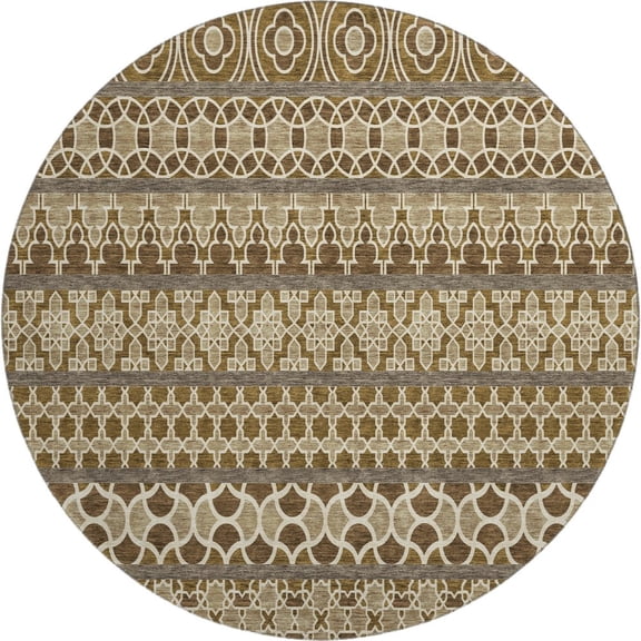 Dalyn Rugs Premium Machine Washable Mayfield AMF726 Mocha 8' x 8' Round Rug