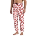 thumbnail image 4 of Sweatpants for Men - Red & White Shrimp Print Adjustable Elastic Band Mens Joggers With Pockets, Athletic Workout Gym Casual Track Pants for Men, 4 of 7