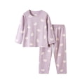 thumbnail image 4 of Amidoa Girls 2 Piece Outfits Fall Winter Clothes Print Soft Long Sleeves Top and Pants Kids Clothing Sets Purple Size 4-5 Years, 4 of 7