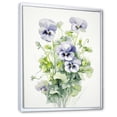thumbnail image 2 of Designart "Bouquet Of Pansies In Green And Purple Blossom Harmony" Pansies Floater Framed Wall Art Living Room, 2 of 5