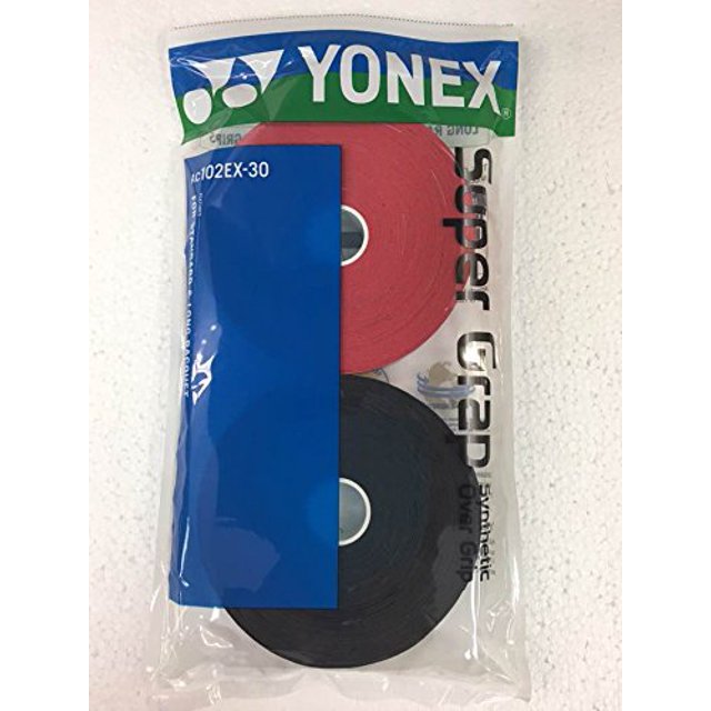 Puños de raqueta YONEX Super GRAP Pack de 30 negro rojo
