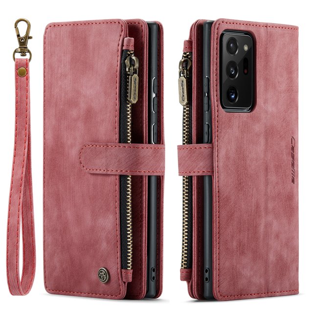 Étui Portefeuille CaseMe pour Samsung Galaxy Note 20 Ultra Note 10 Note 10 Plus, Porte-Cartes en Cuir, Support Magnétique et Fermeture Éclair